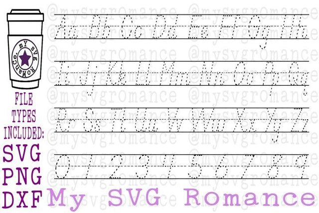 Trace Your ABC's & Numbers for Pre Schoolers - Homeschoolers DIY Tracing Mat SVG mysvgromance 