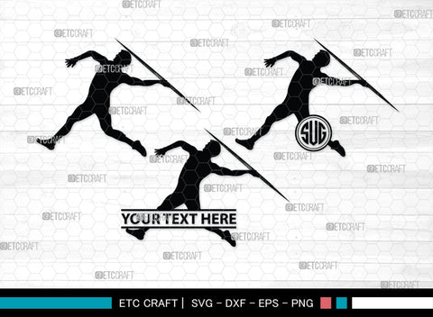 Track And Field Monogram, Track And Field Silhouette, Track And Field SVG, Captures Javelin Svg, Runner Svg, Sports Svg, Cross Country Svg, SB00463 SVG ETC Craft 