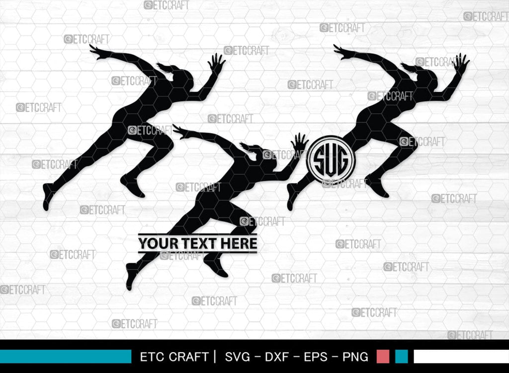 Track And Field Monogram, Track And Field Silhouette, Track And Field ...