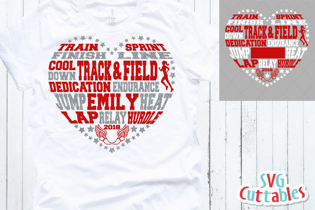 Track and Field Subway Art Heart SVG Svg Cuttables 