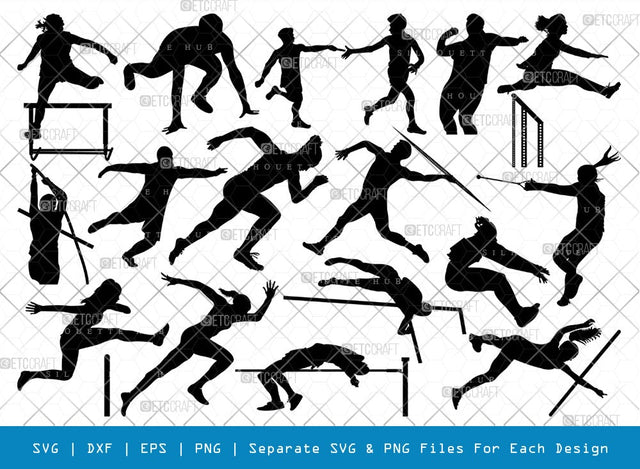 Track And Field SVG Cut Files | Track And Field Silhouette | Captures Javelin Svg | Runner Svg | Sports Svg | Cross Country Svg | Track And Field Bundle SVG ETC Craft 