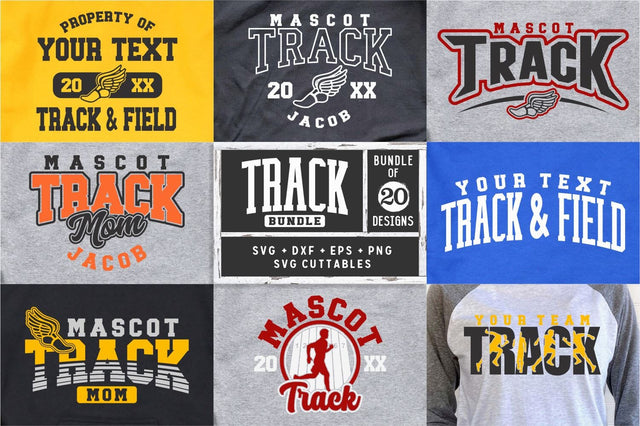 Track svg bundle - Track and Field Template Bundle - Track Cut File - svg - eps - dxf - png - Silhouette - Cricut Cut File - Digital File SVG Svg Cuttables 