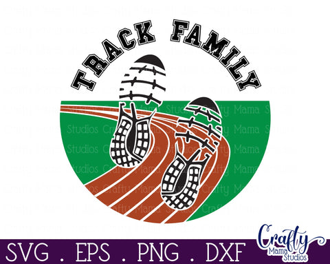 Track Svg, Round Sports Sign, Sport Family Door Hanger SVG Crafty Mama Studios 
