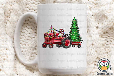 Tracktor Farm Christmas PNG Sublimation Sublimation Owlsome.Designs 
