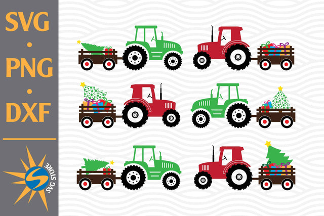 Tractor Christmas SVG, PNG, DXF Digital Files Include SVG SVGStoreShop 