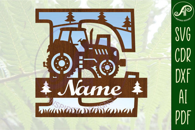 Tractor Monogram SVG Letter E Cut File SVG APInspireddesigns 