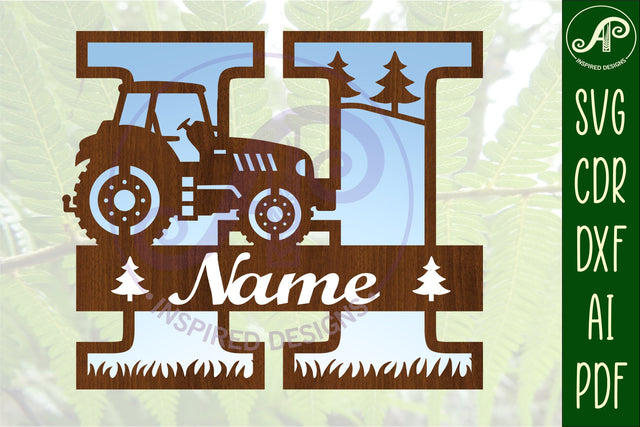 Tractor Monogram SVG Letter H Cut File SVG APInspireddesigns 