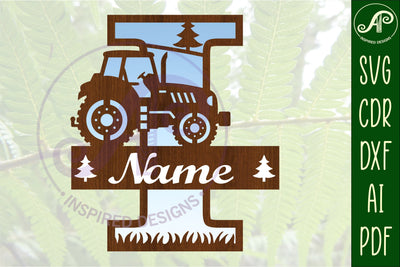 Tractor Monogram SVG Letter I Cut File SVG APInspireddesigns 