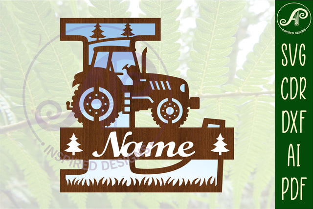Tractor Monogram SVG Letter L Cut File SVG APInspireddesigns 