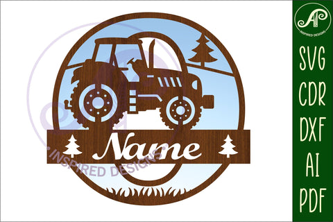 Tractor Monogram SVG Letter O Cut File SVG APInspireddesigns 