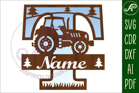 Tractor Monogram SVG Letter T Cut File SVG APInspireddesigns 