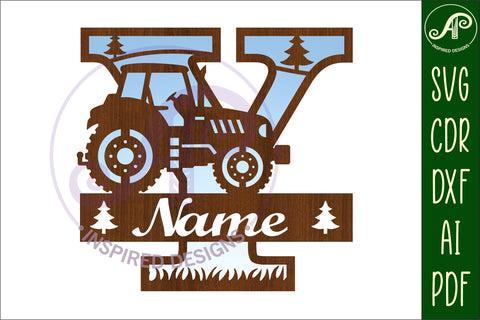 Tractor Monogram SVG Letter Y Cut File SVG APInspireddesigns 