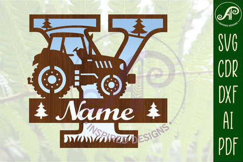Tractor Monogram SVG Letter Y Cut File SVG APInspireddesigns 