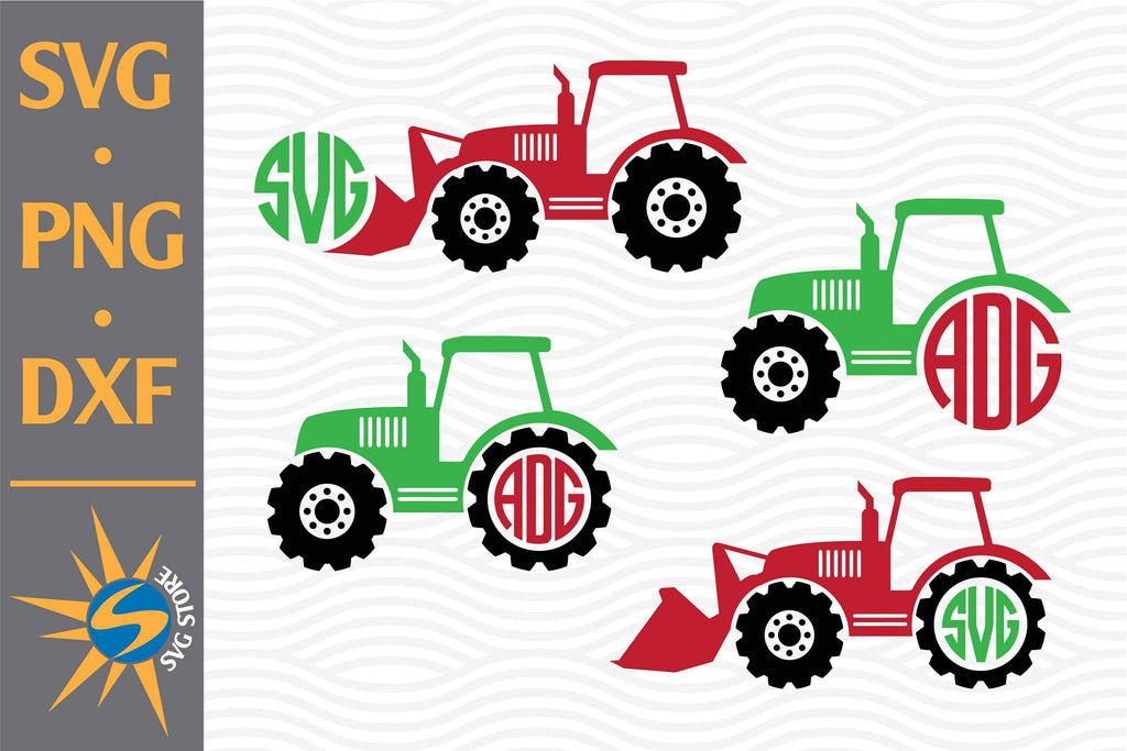 Tractor Monogram SVG, PNG, DXF Digital Files Include - So Fontsy