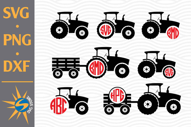 Tractor Monogram SVG, PNG, DXF Digital Files Include SVG SVGStoreShop 