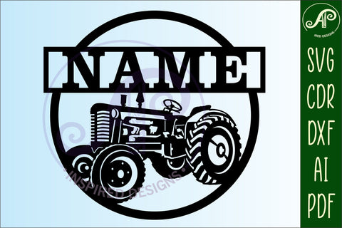 Tractor Name sign SVG laser cut template instant download SVG APInspireddesigns 
