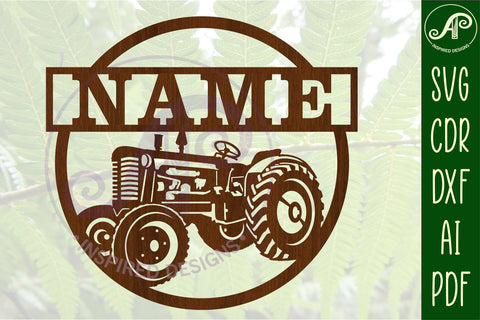 Tractor Name sign SVG laser cut template instant download SVG APInspireddesigns 