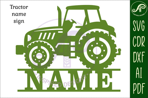 Tractor Name sign SVG laser cut template SVG APInspireddesigns 