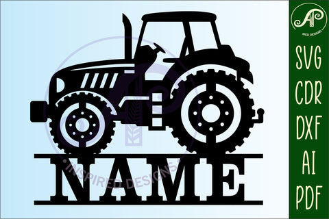 Tractor name sign SVG laser cut template SVG APInspireddesigns 