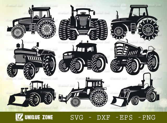 Tractor SVG Bundle, Farm Tractor Svg, Farm Transportation Svg, Tractor Silhouette, Giant Tractor Svg, Farming Svg, Farm Life Svg, SVG Unique Zone 