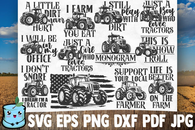 Tractor SVG Bundle - Farmer Cut Files SVG MintyMarshmallows 