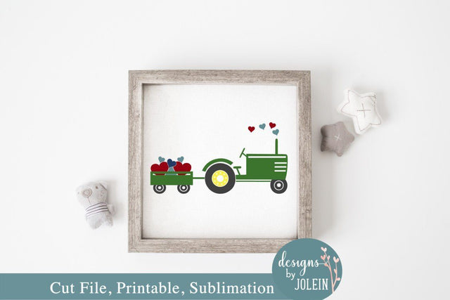 Tractor Valentine SVG Designs by Jolein 