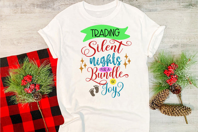 Trading Silent Nights for Bundle of Joy I Christmas Ornament Sublimation Happy Printables Club 