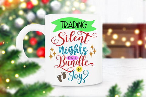 Trading Silent Nights for Bundle of Joy I Christmas Ornament Sublimation Happy Printables Club 