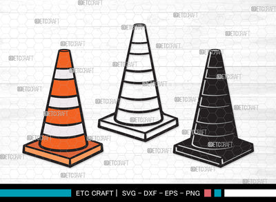 Traffic Cones Clipart SVG, Cones Svg, Hazard Cone Svg, Construction Cone Svg, Road Cone Svg, Safety Cone Svg, Traffic Cones Clipart SVG ETC Craft 