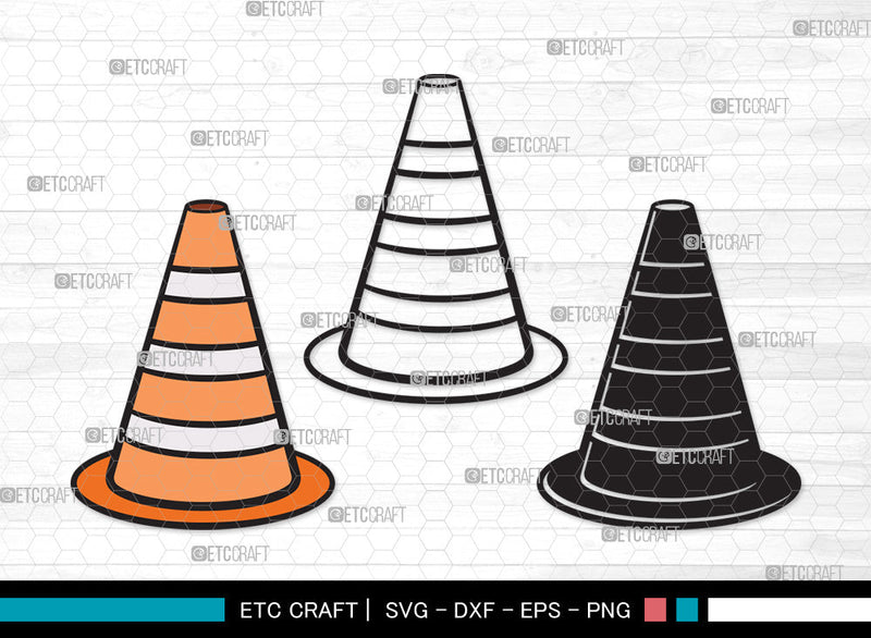 Traffic Cones Clipart SVG, Cones Svg, Hazard Cone Svg, Construction Cone Svg, Road Cone Svg, Safety Cone Svg, Traffic Cones Clipart SVG ETC Craft 