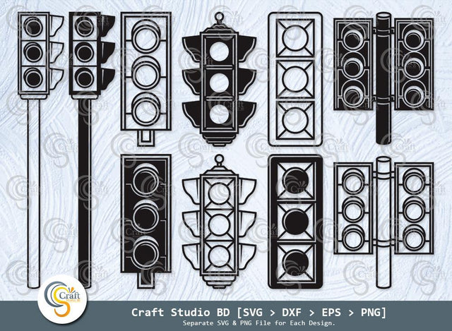 Traffic Light Silhouette, Road Light Svg, Signal Light Svg, Stop Light Svg, Red Light svg, Traffic Light Svg Bundle SVG ETC Craft 