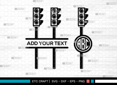 Traffic Light Svg Monogram, Road Light Svg, Signal Light Svg, Stop Light Svg, Red Light svg, Traffic Light Svg SVG ETC Craft 