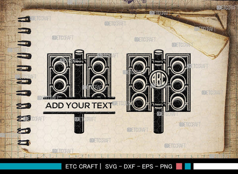 Traffic Light Svg Monogram, Road Light Svg, Signal Light Svg, Stop Light Svg, Red Light svg, Traffic Light Svg SVG ETC Craft 