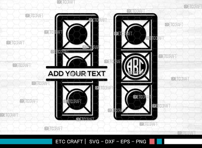 Traffic Light Svg Monogram, Road Light Svg, Signal Light Svg, Stop Light Svg, Red Light svg, Traffic Light Svg SVG ETC Craft 