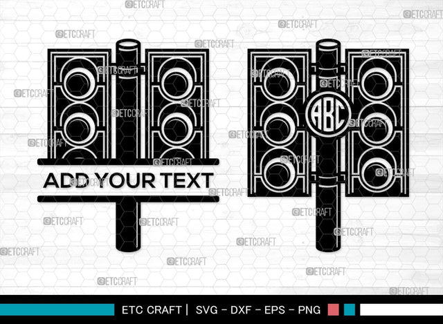 Traffic Light Svg Monogram, Road Light Svg, Signal Light Svg, Stop Light Svg, Red Light svg, Traffic Light Svg SVG ETC Craft 