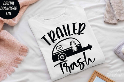 Trailer Trash svg, camp life svg, happy camper svg, camping cricut, family trip svg, adventure t shirt SVG Isabella Machell 
