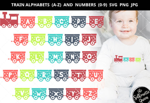 Train alphabet a-z svg, Train number 0-9 svg, alphabet clipart, letters svg font, cut files for cricut, cut files for cricut SVG Loveleen Kaur 