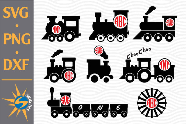 Train Monogram SVG, PNG, DXF Digital Files Include SVG SVGStoreShop 