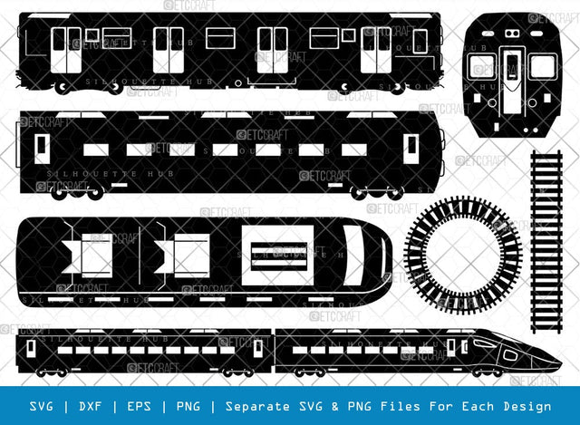Train SVG Cut Files | Train Silhouette | High-Speed Train Svg | Fastest Trains Svg | Railway Track Svg | Locomotive Svg | Train Bundle SVG ETC Craft 