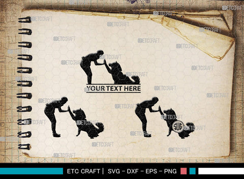 Training A Dog Monogram, Training A Dog Silhouette, Training A Dog SVG, Dog Svg, Jumping Dog Svg, SB00412 SVG ETC Craft 