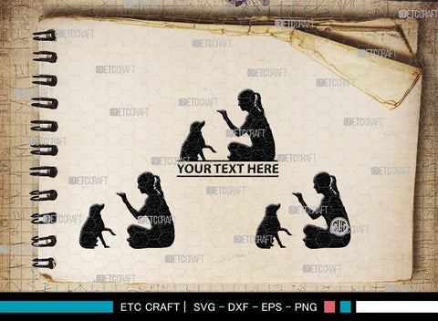 Training A Dog Monogram, Training A Dog Silhouette, Training A Dog SVG, Dog Svg, Jumping Dog Svg, SB00412 SVG ETC Craft 