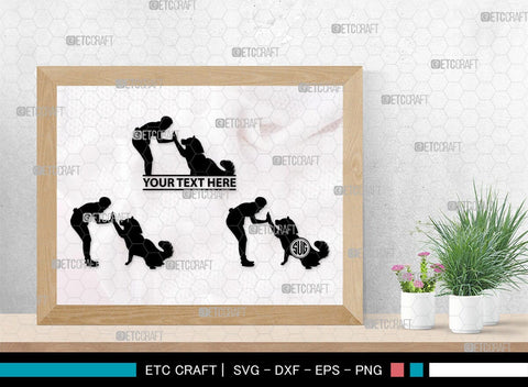 Training A Dog Monogram, Training A Dog Silhouette, Training A Dog SVG, Dog Svg, Jumping Dog Svg, SB00412 SVG ETC Craft 