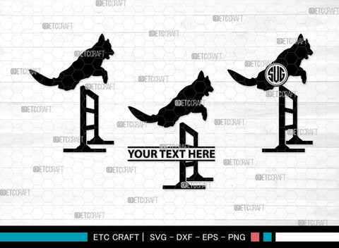 Training A Dog Monogram, Training A Dog Silhouette, Training A Dog SVG, Dog Svg, Jumping Dog Svg, SB00412 SVG ETC Craft 