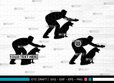 Training A Dog Monogram, Training A Dog Silhouette, Training A Dog SVG, Dog Svg, Jumping Dog Svg, SB00412 SVG ETC Craft 