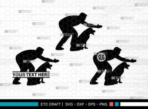 Training A Dog Monogram, Training A Dog Silhouette, Training A Dog SVG, Dog Svg, Jumping Dog Svg, SB00412 SVG ETC Craft 