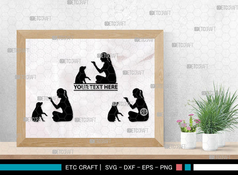 Training A Dog Monogram, Training A Dog Silhouette, Training A Dog SVG, Dog Svg, Jumping Dog Svg, SB00412 SVG ETC Craft 