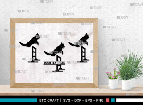 Training A Dog Monogram, Training A Dog Silhouette, Training A Dog SVG, Dog Svg, Jumping Dog Svg, SB00412 SVG ETC Craft 