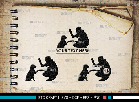 Training A Dog Monogram, Training A Dog Silhouette, Training A Dog SVG, Dog Svg, Jumping Dog Svg, SB00412 SVG ETC Craft 