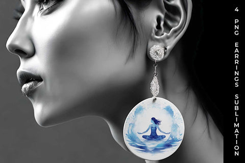 Tranquil Aura - Mindful Yoga Earrings Sublimation Bundle Sublimation Sintegra 