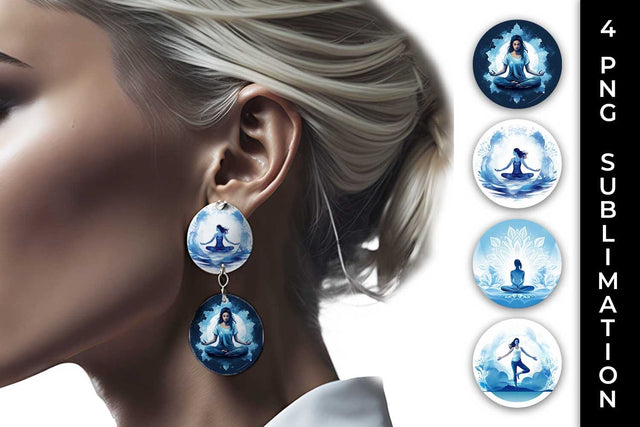 Tranquil Aura - Mindful Yoga Earrings Sublimation Bundle Sublimation Sintegra 